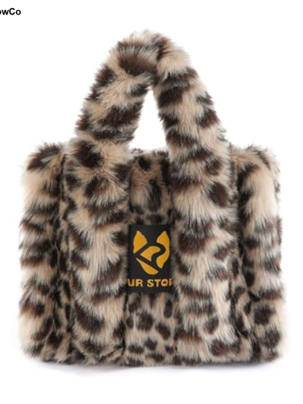 Faux Fur Tote Bag Plush Shoulder Handbag Detachable Strap Large Capacity